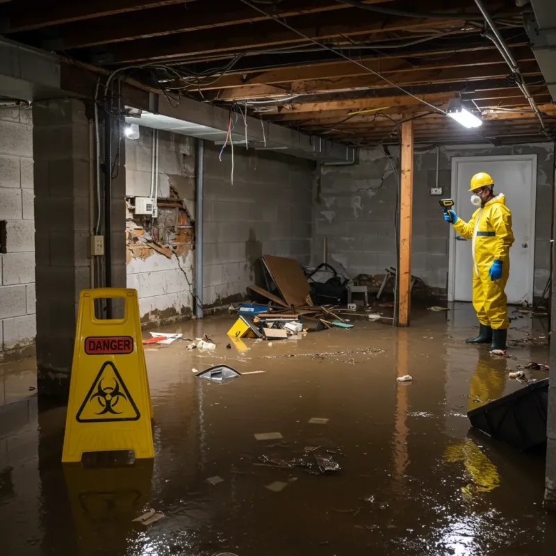 Flooded Basement Electrical Hazard in Coldspring, TX Property